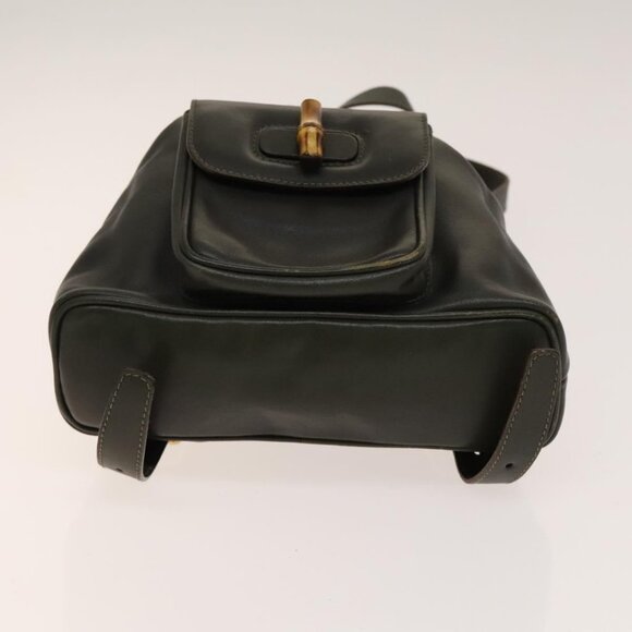 GUCCI Bamboo Backpack Leather Outlet Khaki Gold 003 3444 0030 Auth main image 10